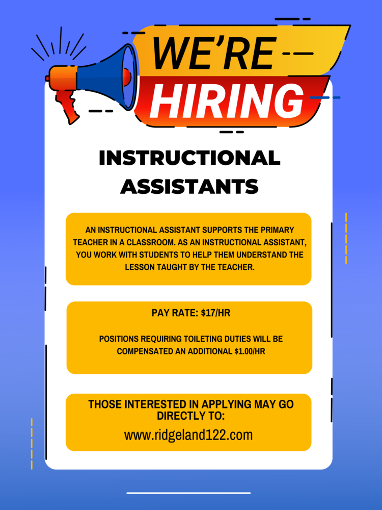 Instructional Assistants Needed