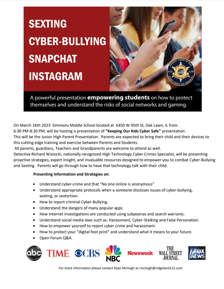 Cyber Presentation at Simmons Middle School 