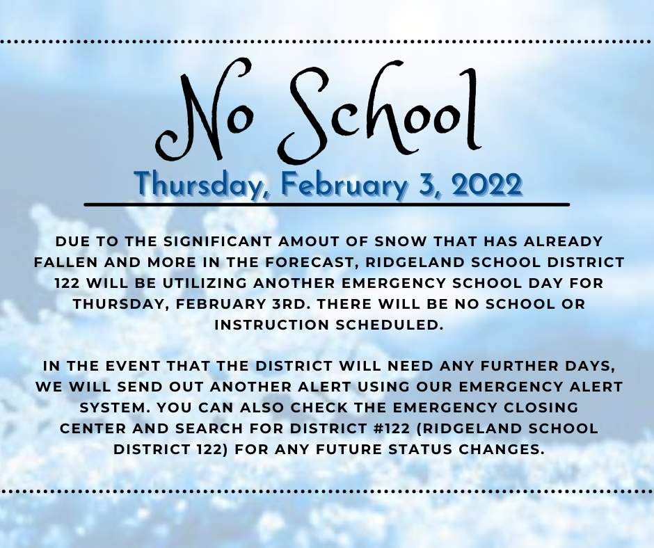 No School, February 3rd