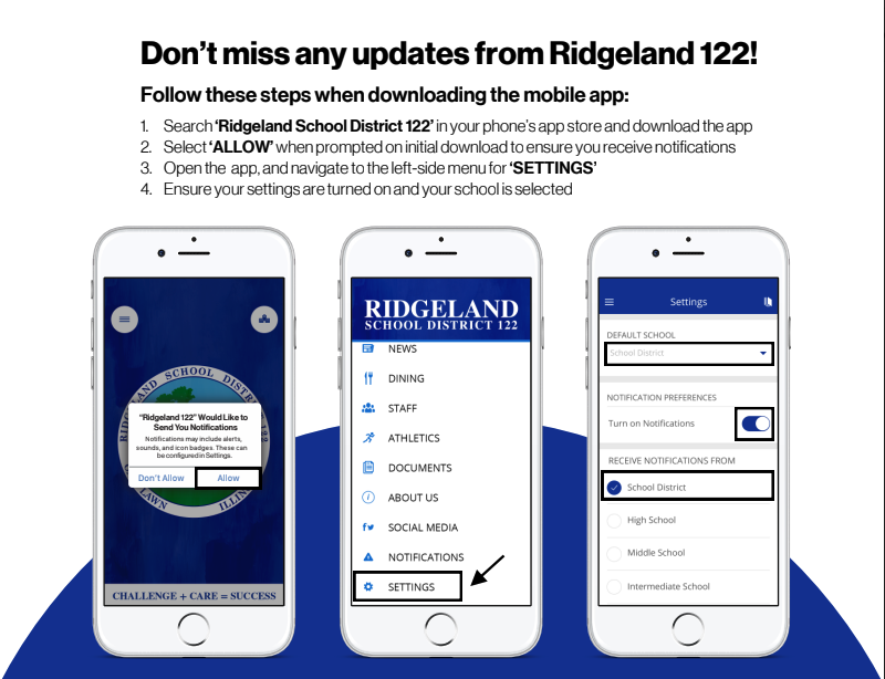Don't miss any updates from Ridgeland 122! New App!